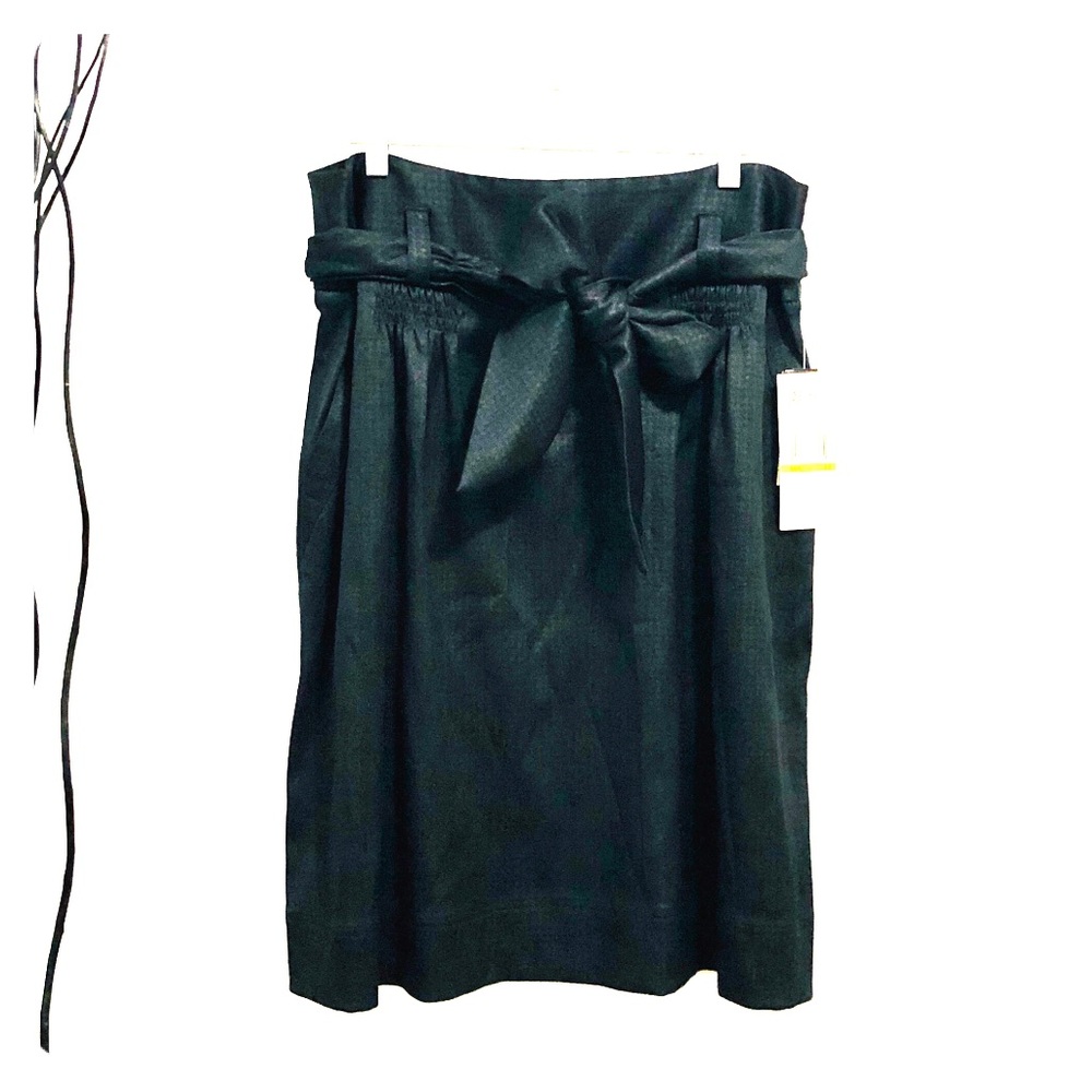 Sharagano Black Olivia Belted Skirt Size 12 NWT